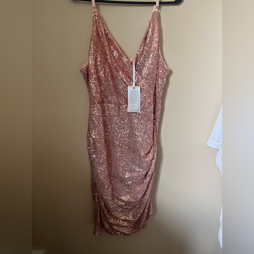 Pink sequin dress NWT